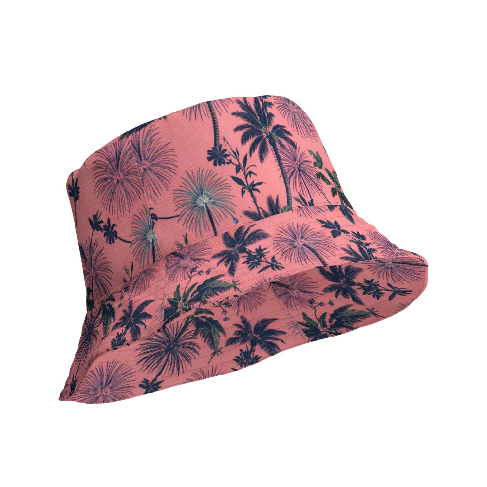 Coral Reverie on Reversible Bucket Hat — Product details Outside