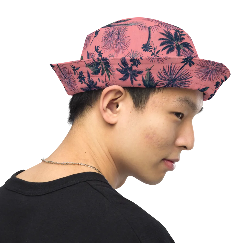 Coral Reverie on Reversible Bucket Hat — Right Outside