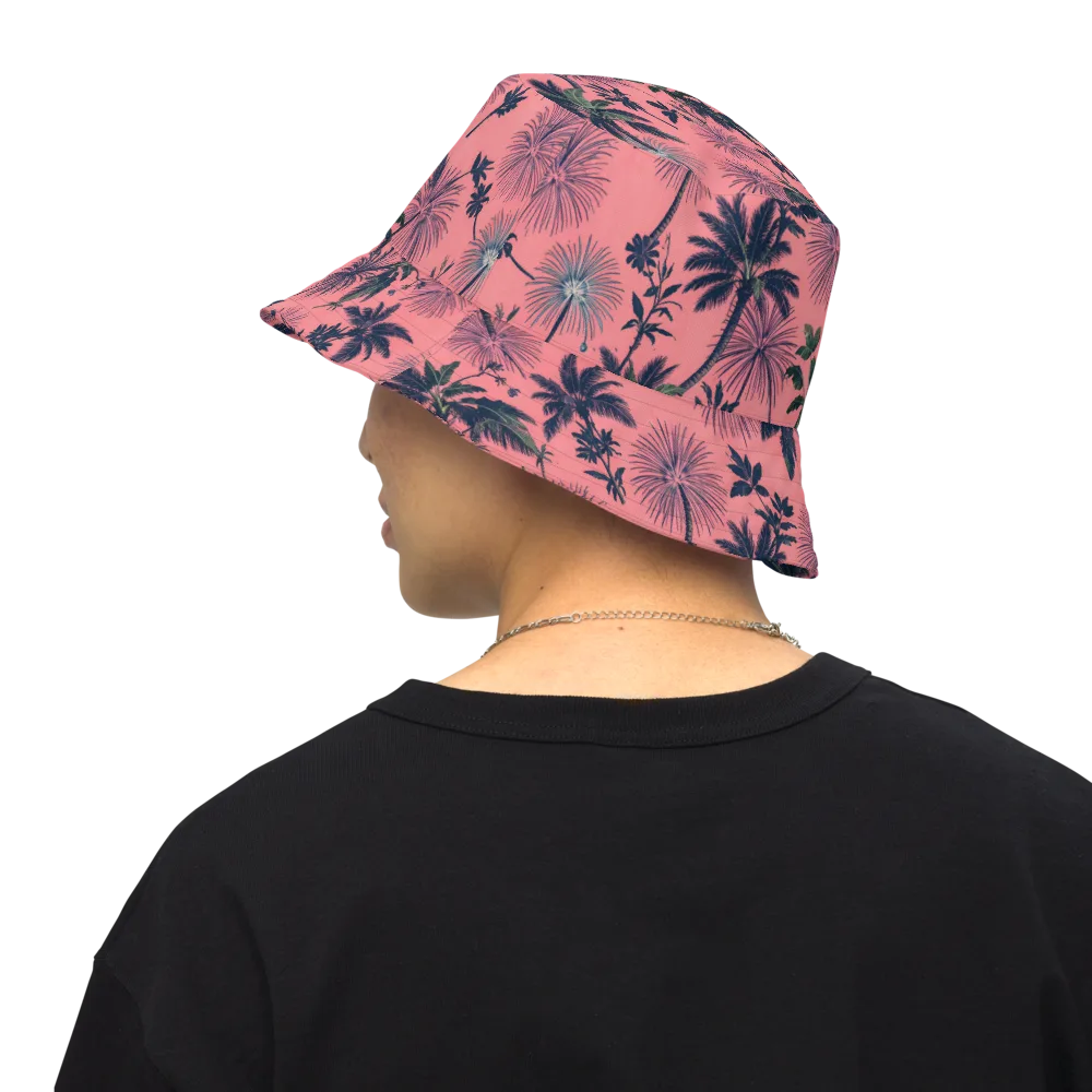 Coral Reverie on Reversible Bucket Hat — Back Inside