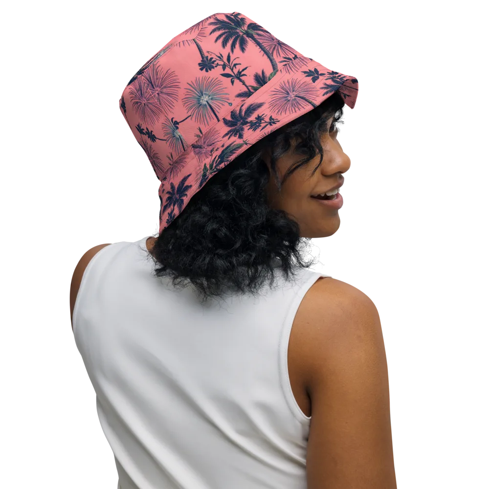 Coral Reverie on Reversible Bucket Hat — Right Outside