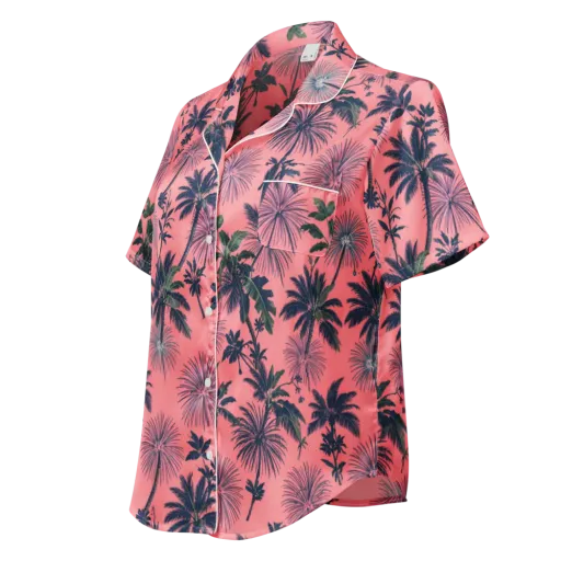 Coral Reverie on a Women's Short Sleeve Pajama Top