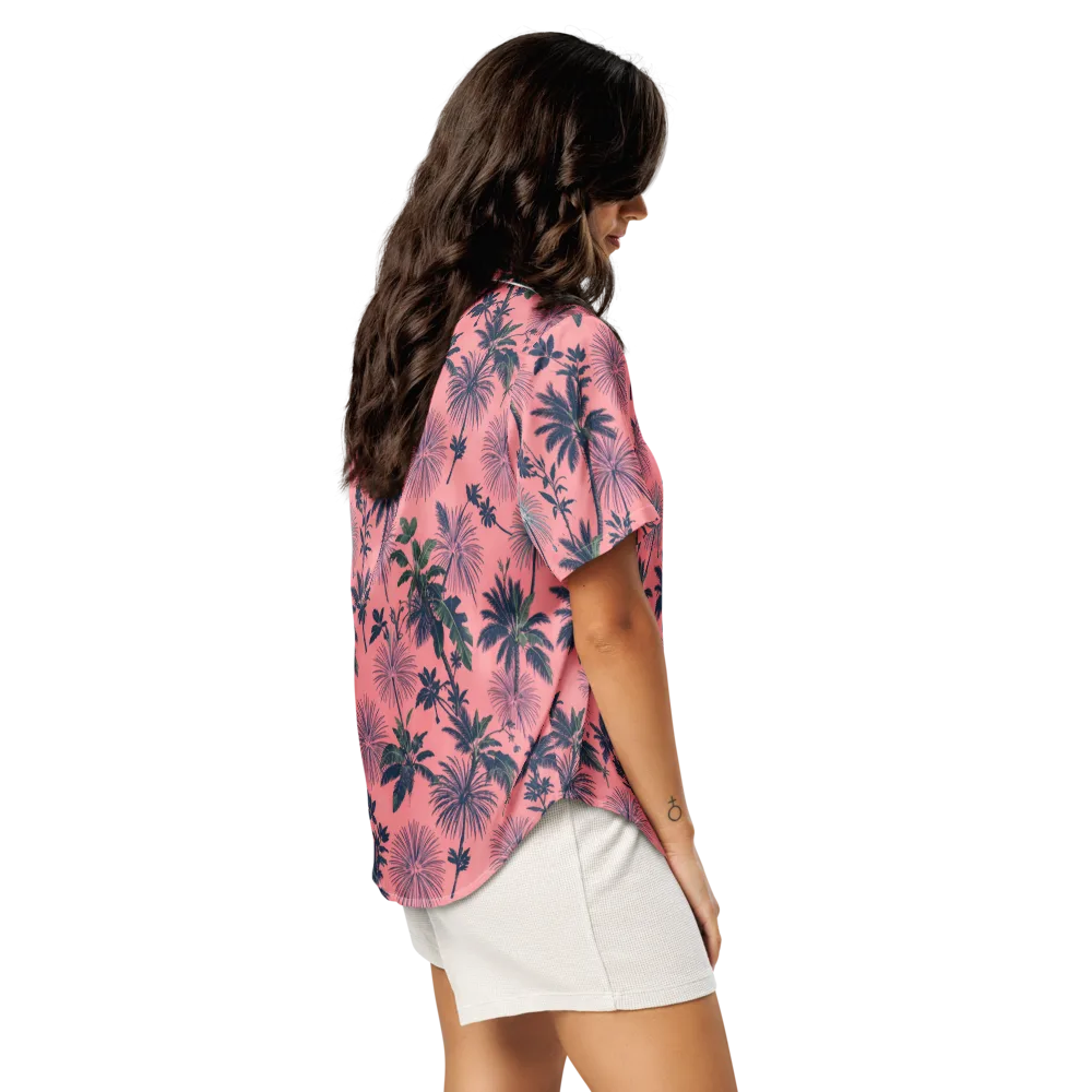 Coral Reverie on Women's Short Sleeve Pajama Top — Right Back