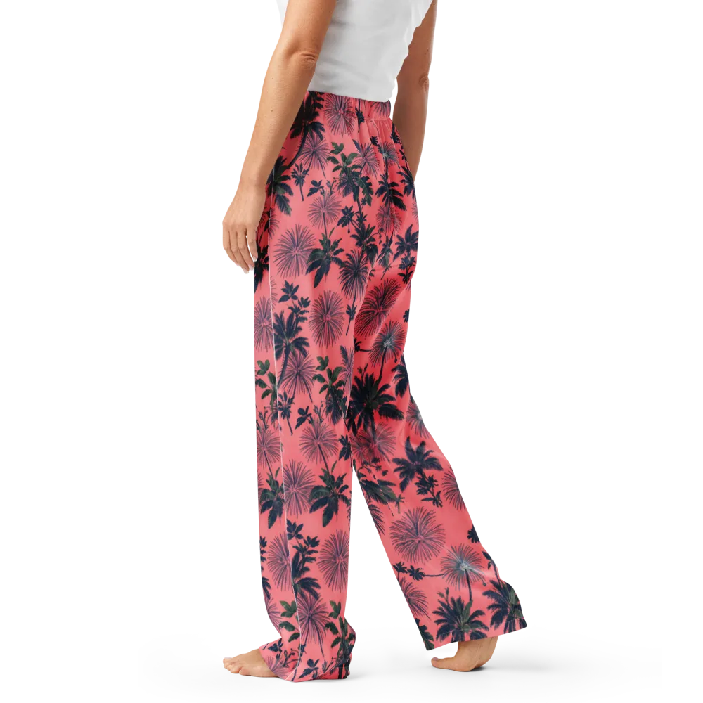 Coral Reverie on Women's Pajama Pants — Left