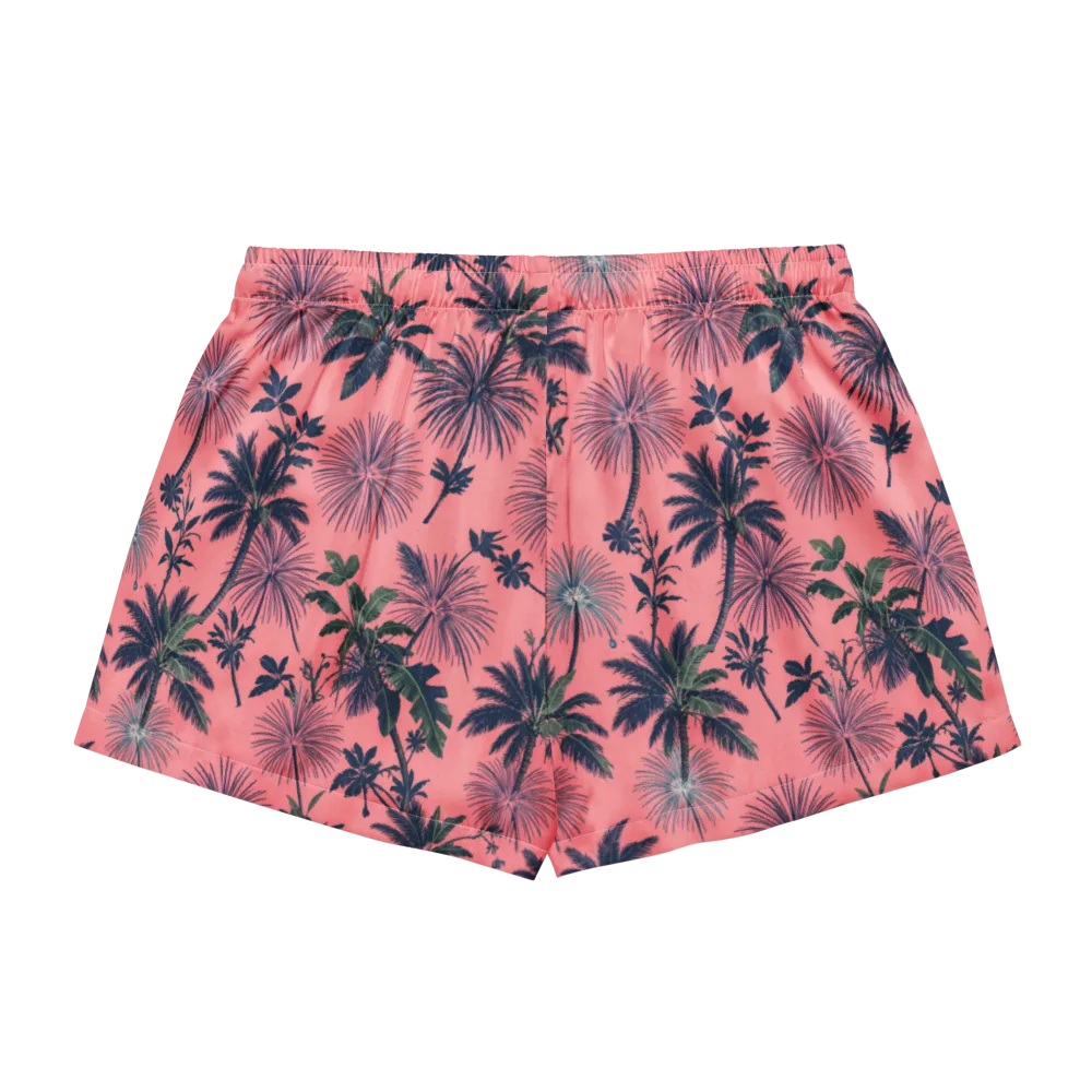Coral Reverie on Women's Pajama Shorts — Back