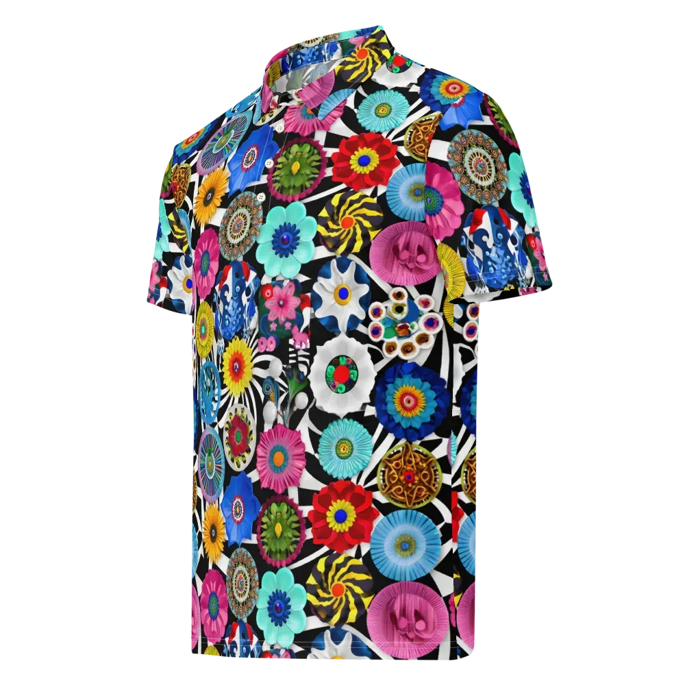 Chromatic Carnival on Men's Slim Fit Polo Shirt — Left Front