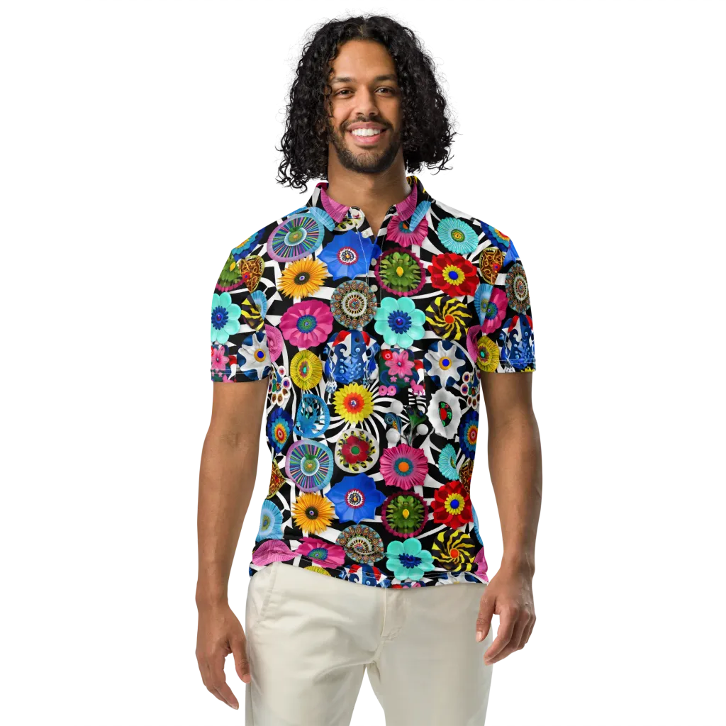 Chromatic Carnival on Men's Slim Fit Polo Shirt — Front