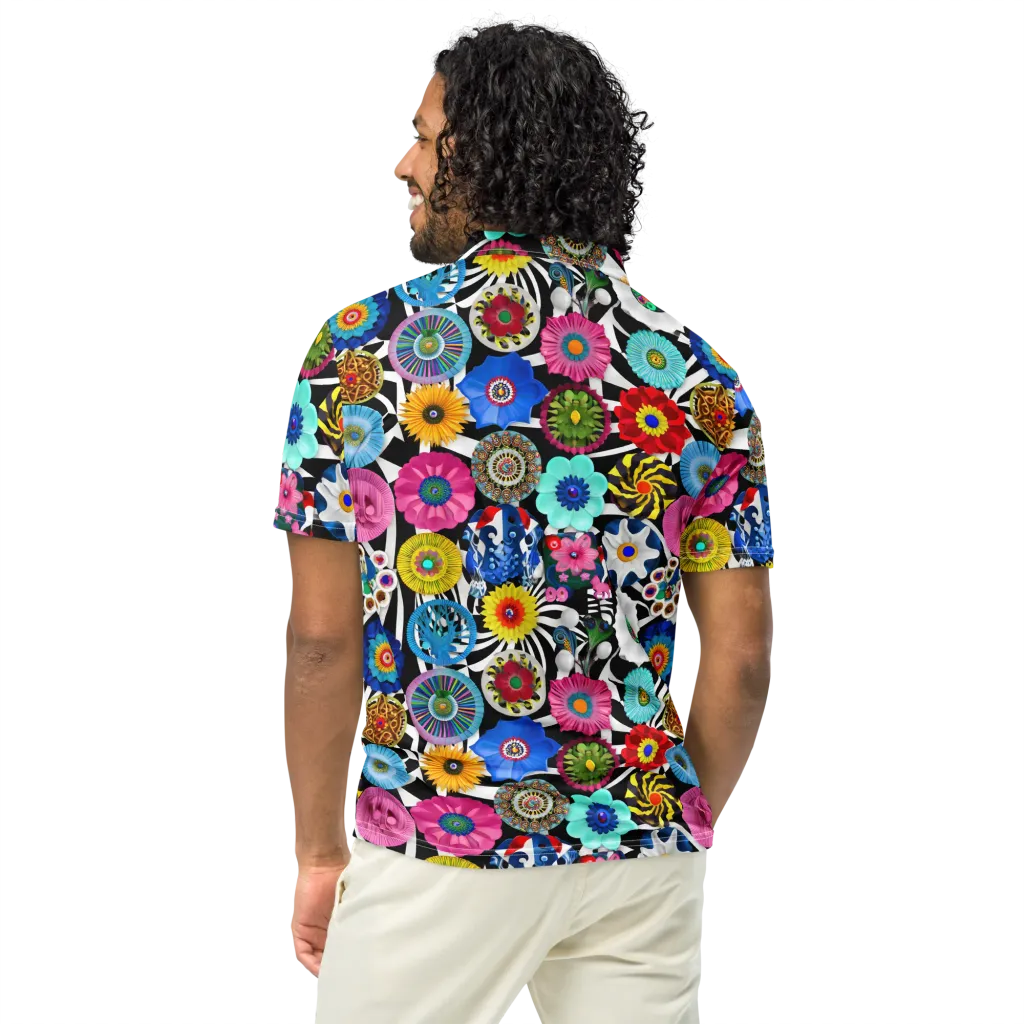 Chromatic Carnival on Men's Slim Fit Polo Shirt — Back