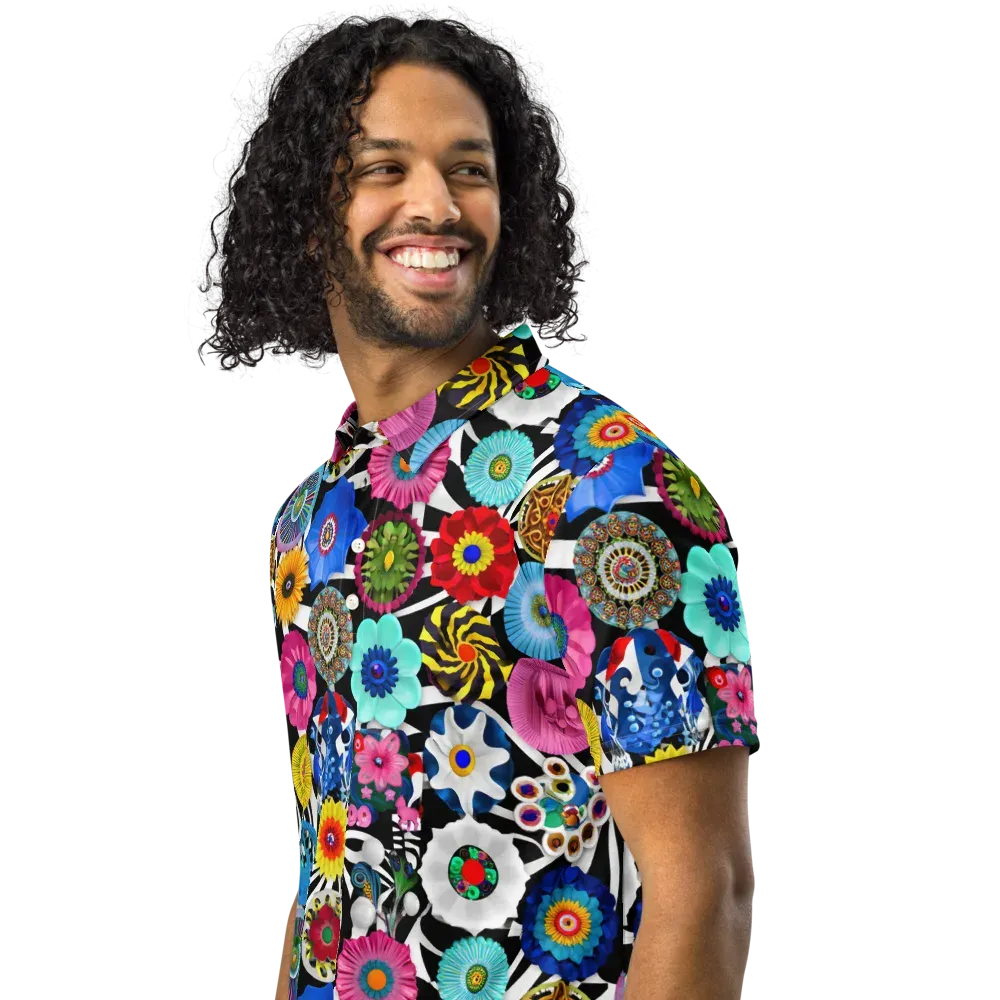 Chromatic Carnival on Men's Slim Fit Polo Shirt — Left Front