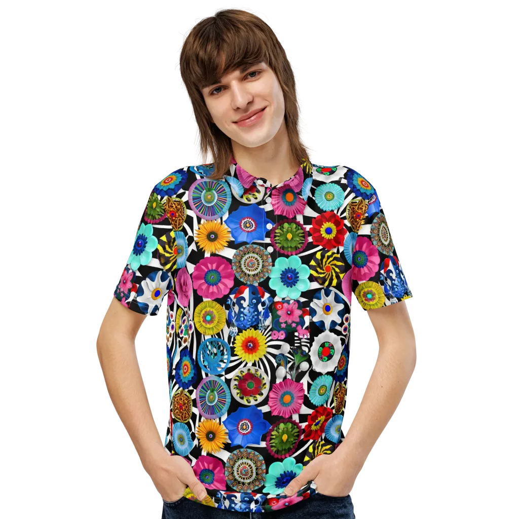 Chromatic Carnival on Men's Slim Fit Polo Shirt — Front