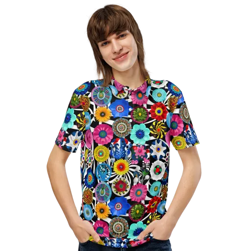 Chromatic Carnival on a Men's Slim Fit Polo Shirt