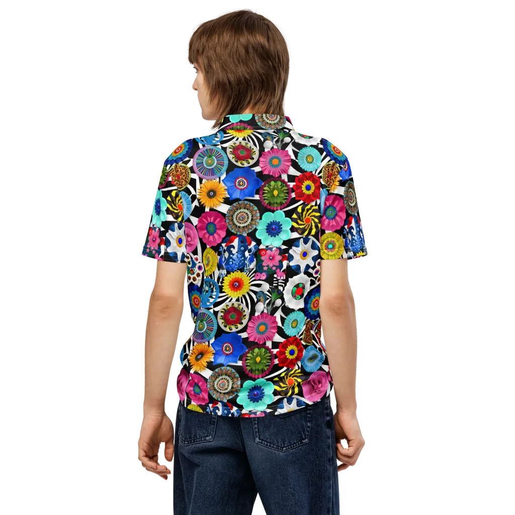 Chromatic Carnival on Men's Slim Fit Polo Shirt — Back