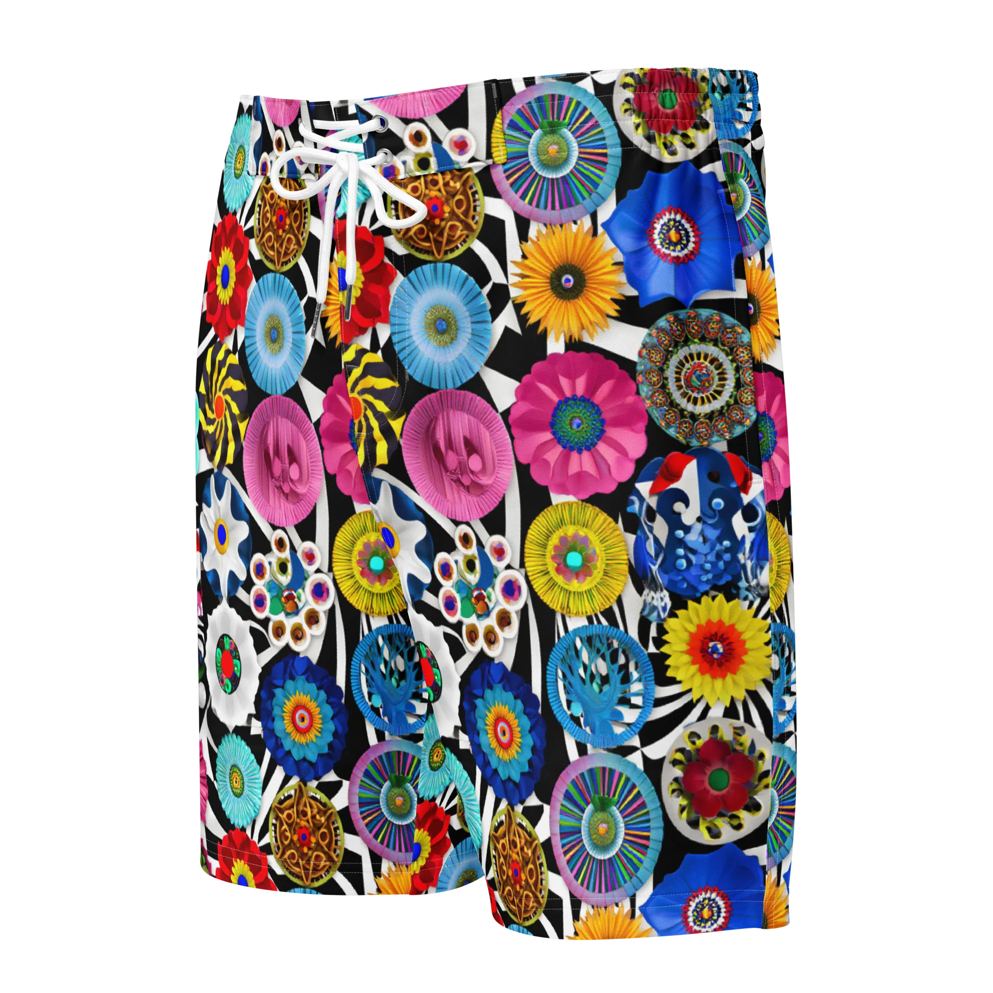 Chromatic Carnival on Men's Board Shorts — Front
