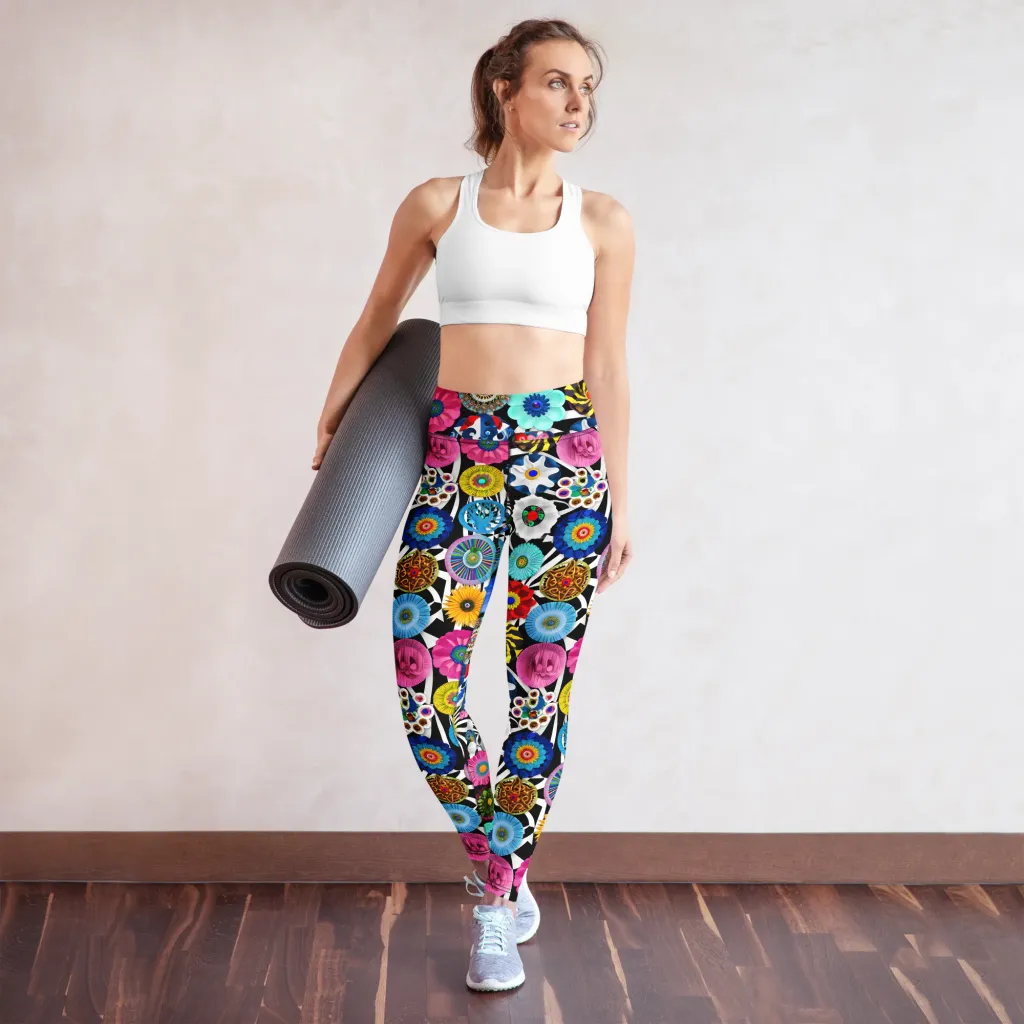 Chromatic Carnival on Yoga Leggings — Front