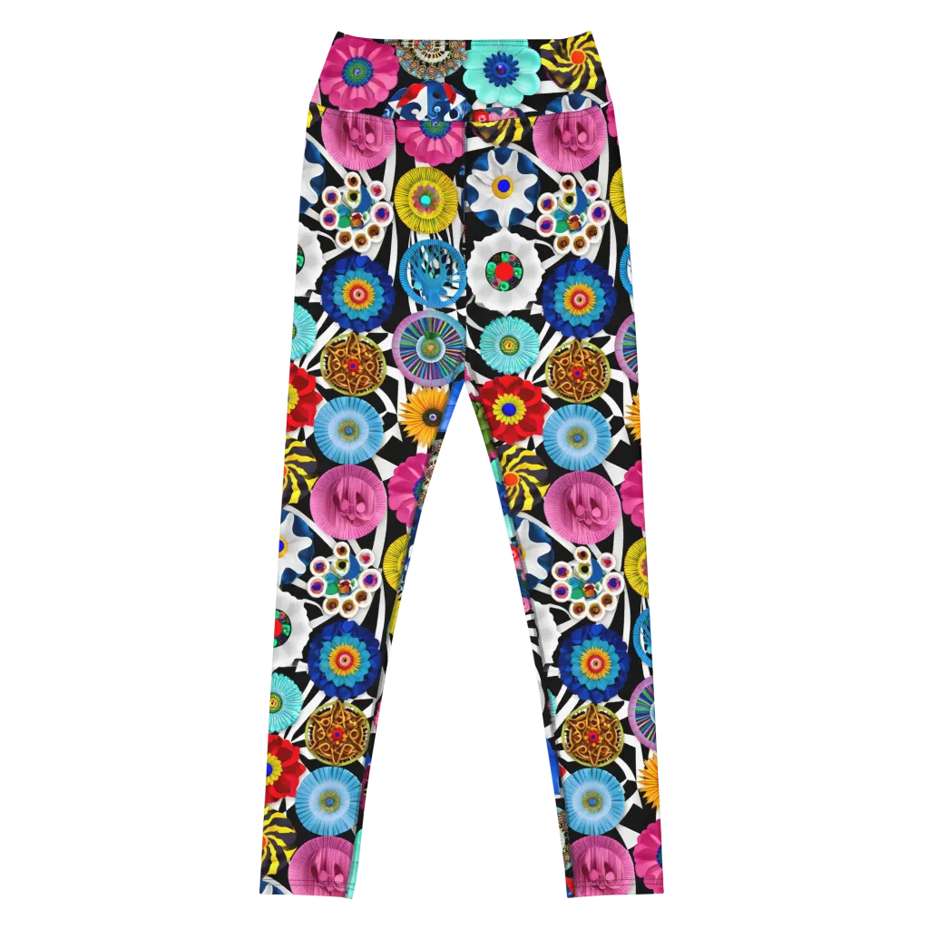 Chromatic Carnival on Yoga Leggings — Front