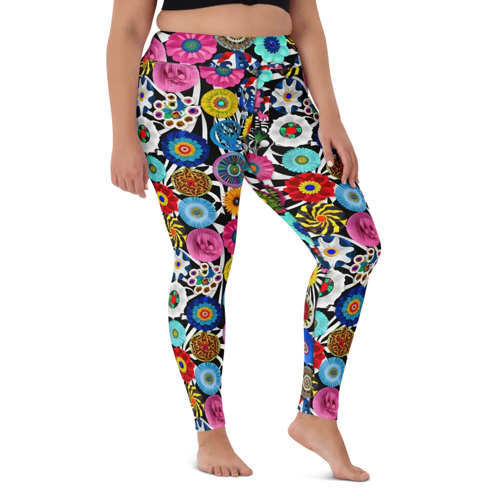 Chromatic Carnival on Yoga Leggings — Front