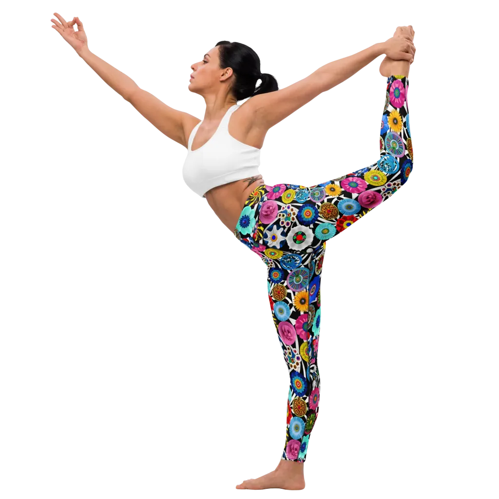 Chromatic Carnival on Yoga Leggings — Left