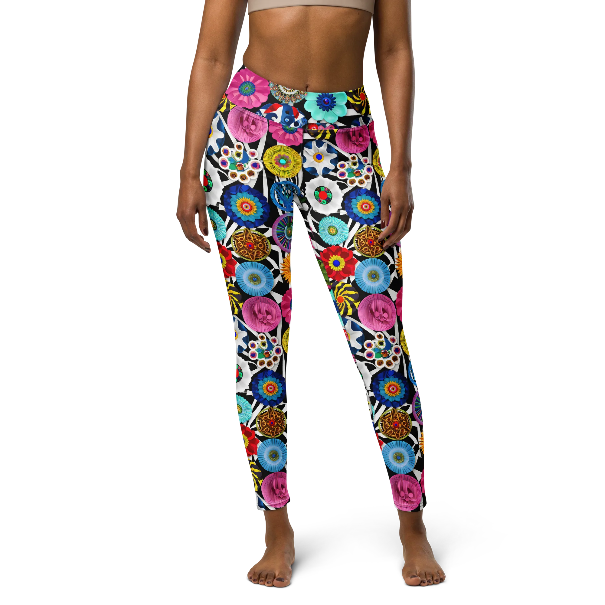 Chromatic Carnival on Yoga Leggings — Front