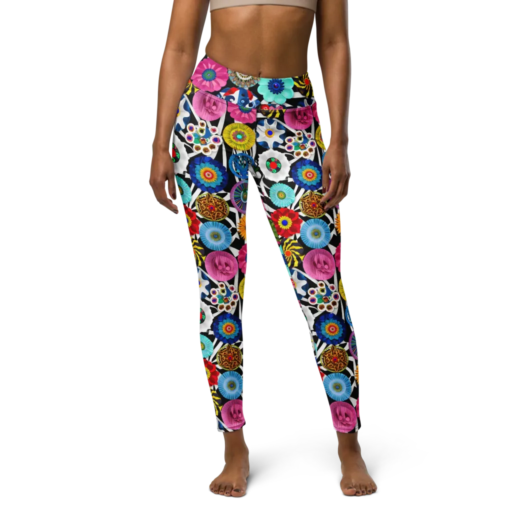 Chromatic Carnival on Yoga Leggings — Front