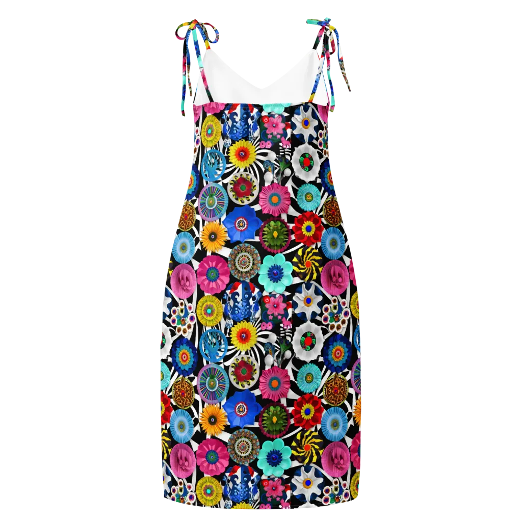 Chromatic Carnival on Slip Dress — Back