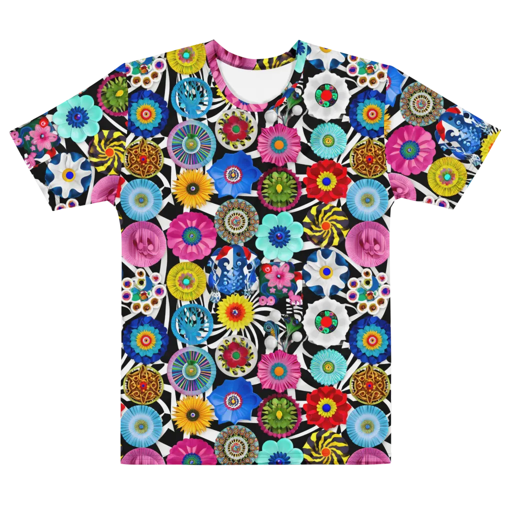 Chromatic Carnival on Men's Cotton Crew Neck T-Shirt — Front
