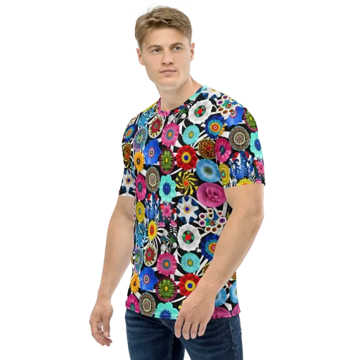 Chromatic Carnival on a Men's Crew Neck T-Shirt