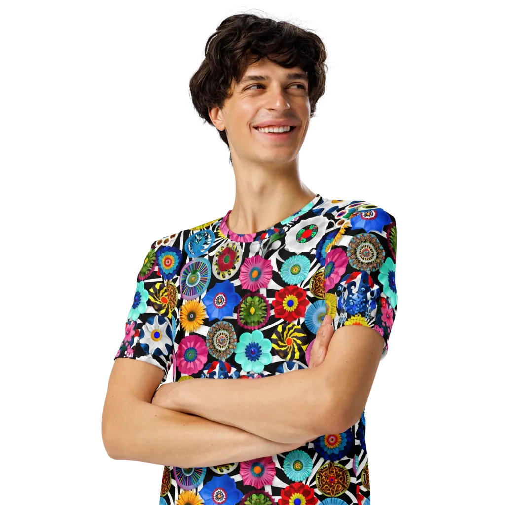Chromatic Carnival on Men's Crew Neck T-Shirt — Left Front