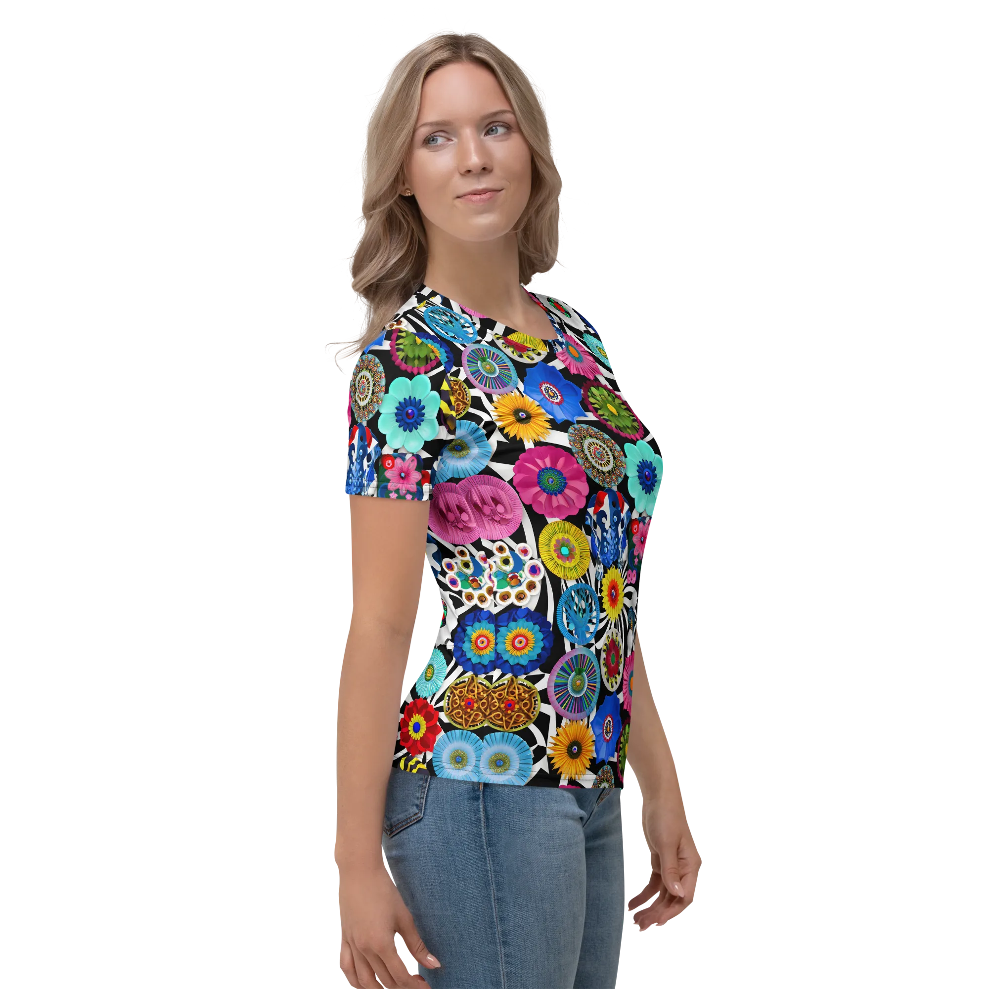 Chromatic Carnival on Women's Crew Neck T-Shirt — Right