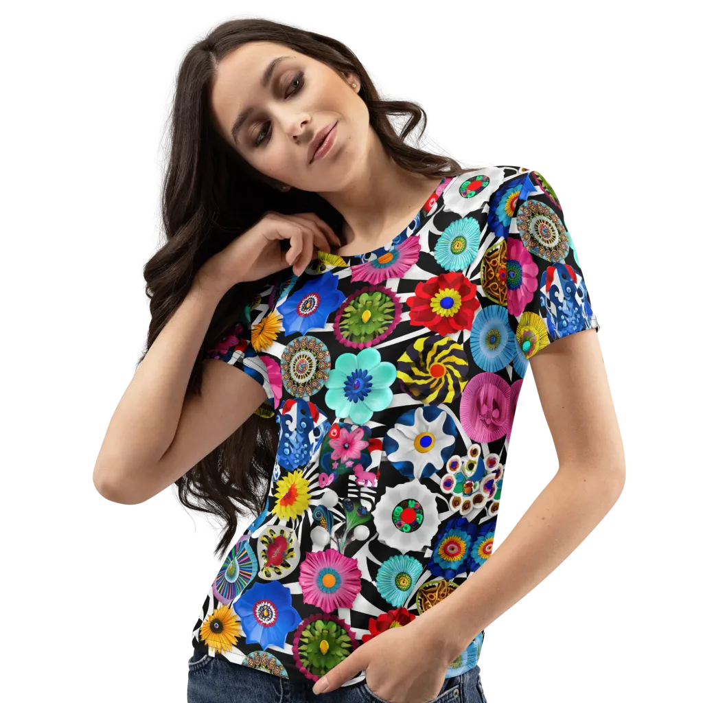 Chromatic Carnival on Women's Crew Neck T-Shirt — Left Front