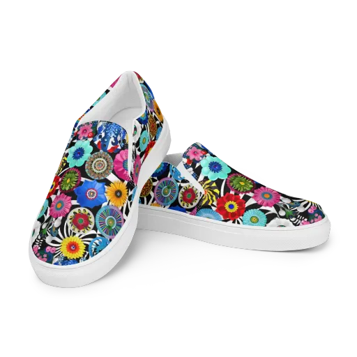 Chromatic Carnival on a Men's Slip-On Canvas Shoes