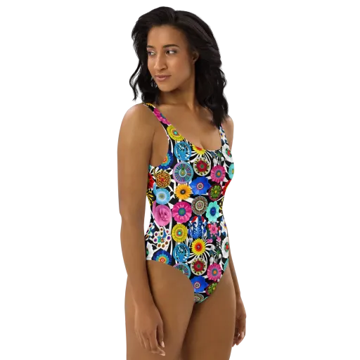 Chromatic Carnival on a One-Piece Swimsuit
