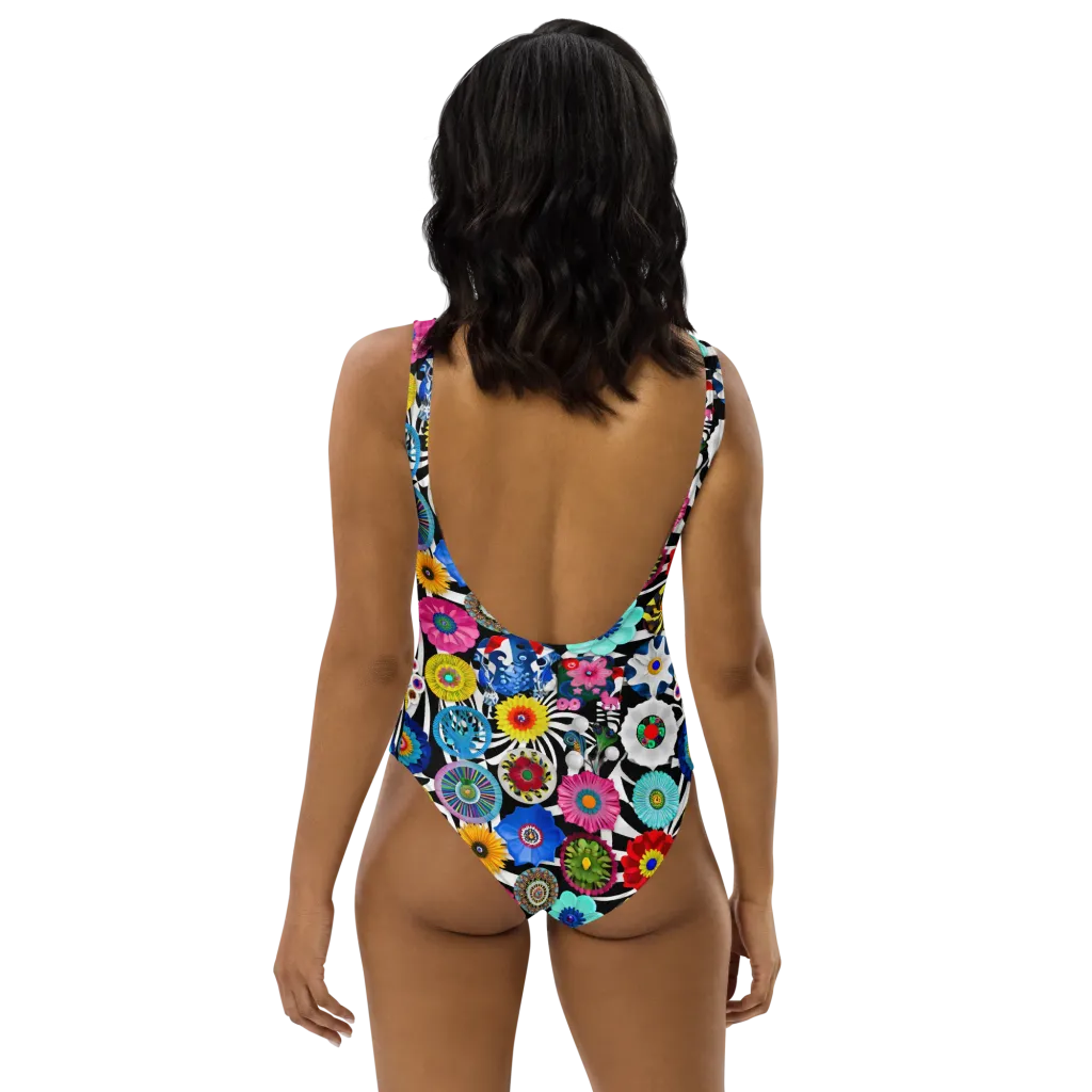 Chromatic Carnival on One-Piece Swimsuit — Back