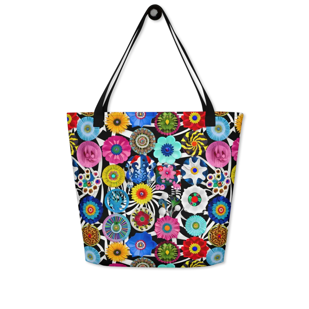 Chromatic Carnival on Large Tote Bag W/ Pocket — Front