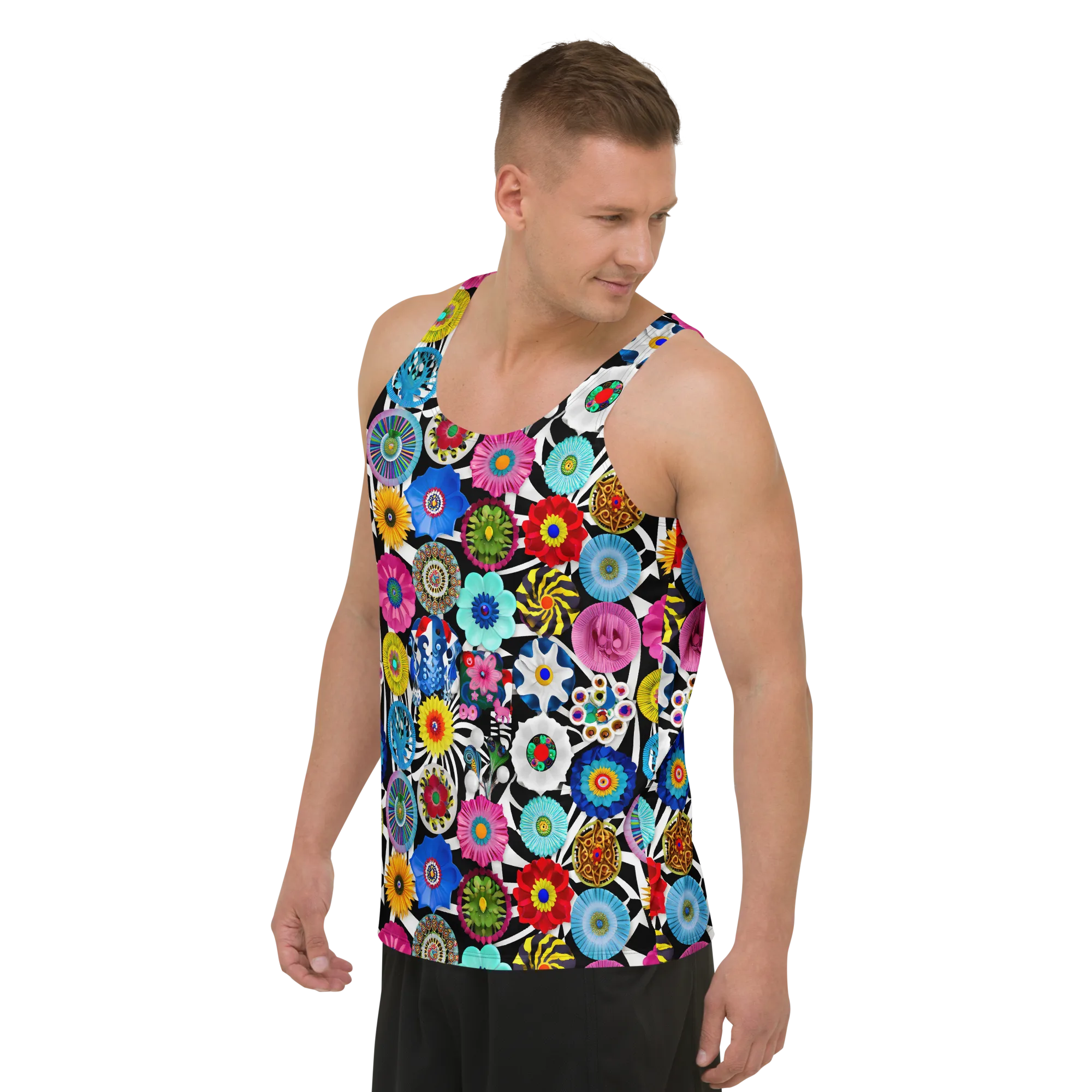 Chromatic Carnival on Men's Tank Top — Left Front