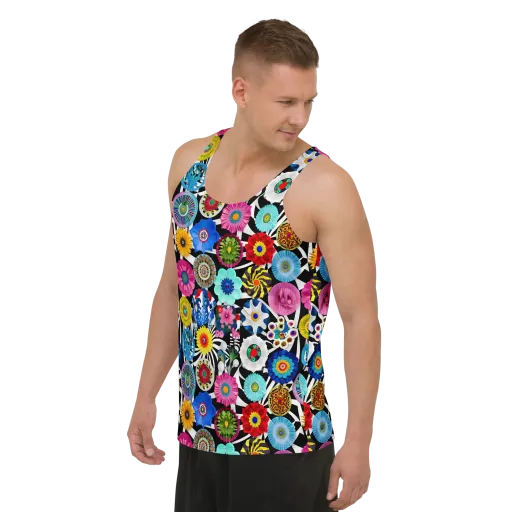 Chromatic Carnival on a Men's Tank Top