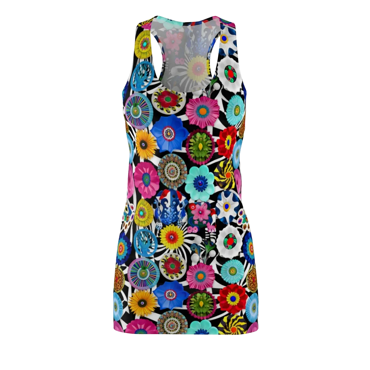Chromatic Carnival on Racerback Dress — Front