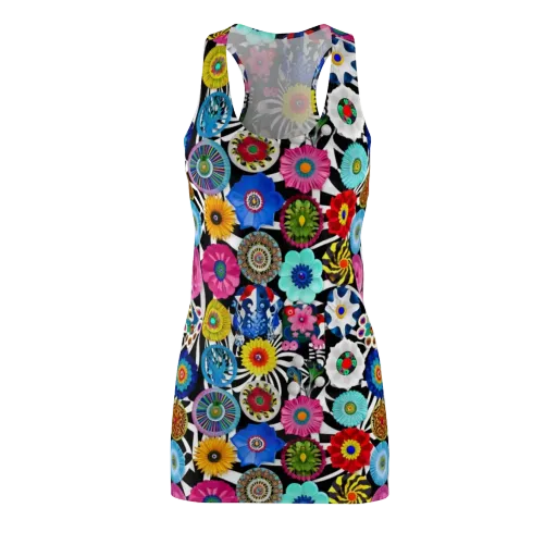 Chromatic Carnival on a Racerback Dress