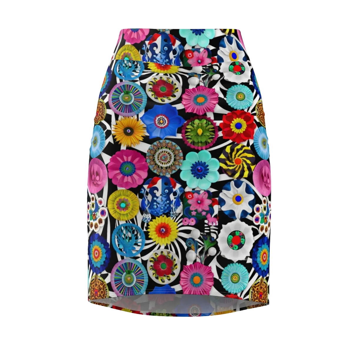 Chromatic Carnival on Pencil Skirt — Front