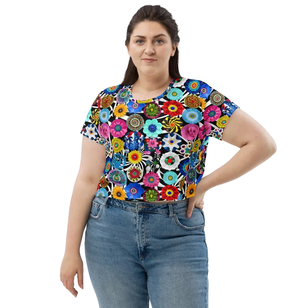 Chromatic Carnival on Crop Tee — Front