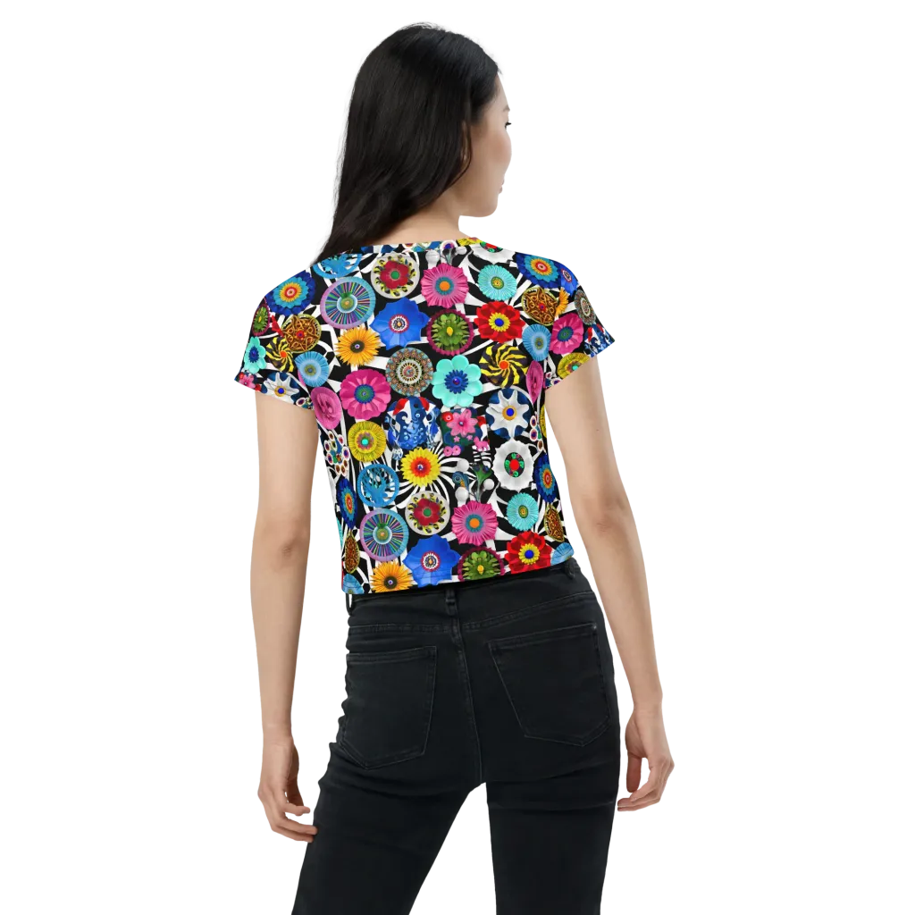 Chromatic Carnival on Crop Tee — Back