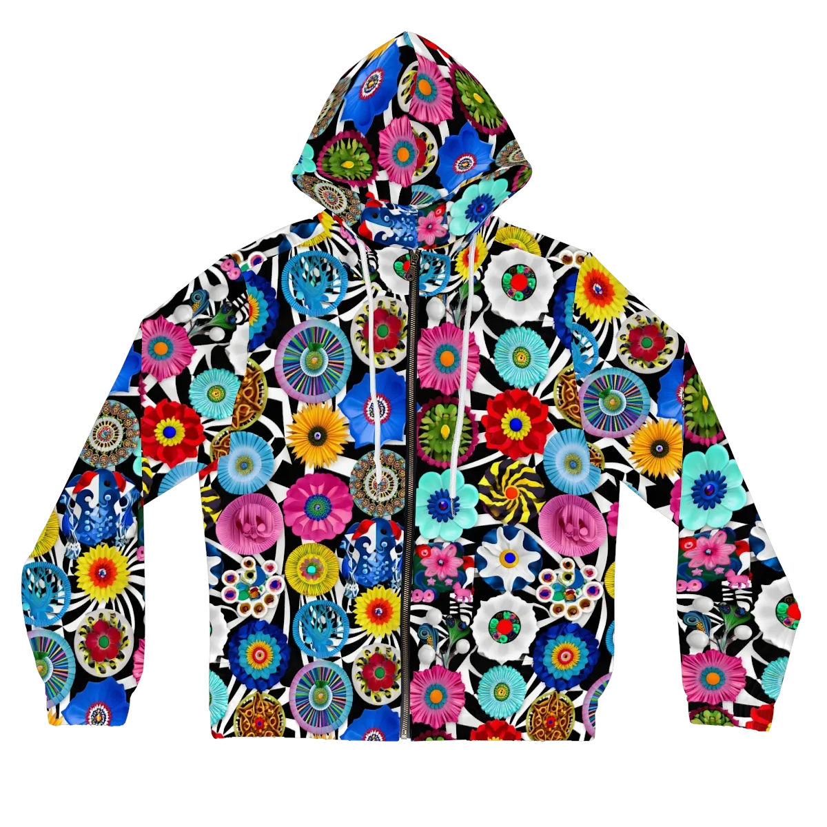 Chromatic Carnival on Women's Full-Zip Hoodie — Front