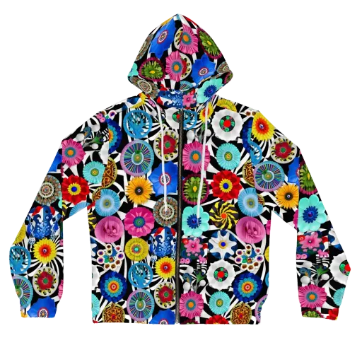 Chromatic Carnival on a Women's Full-Zip Hoodie