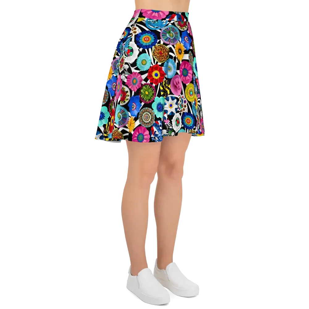 Chromatic Carnival on Skater Skirt — Right