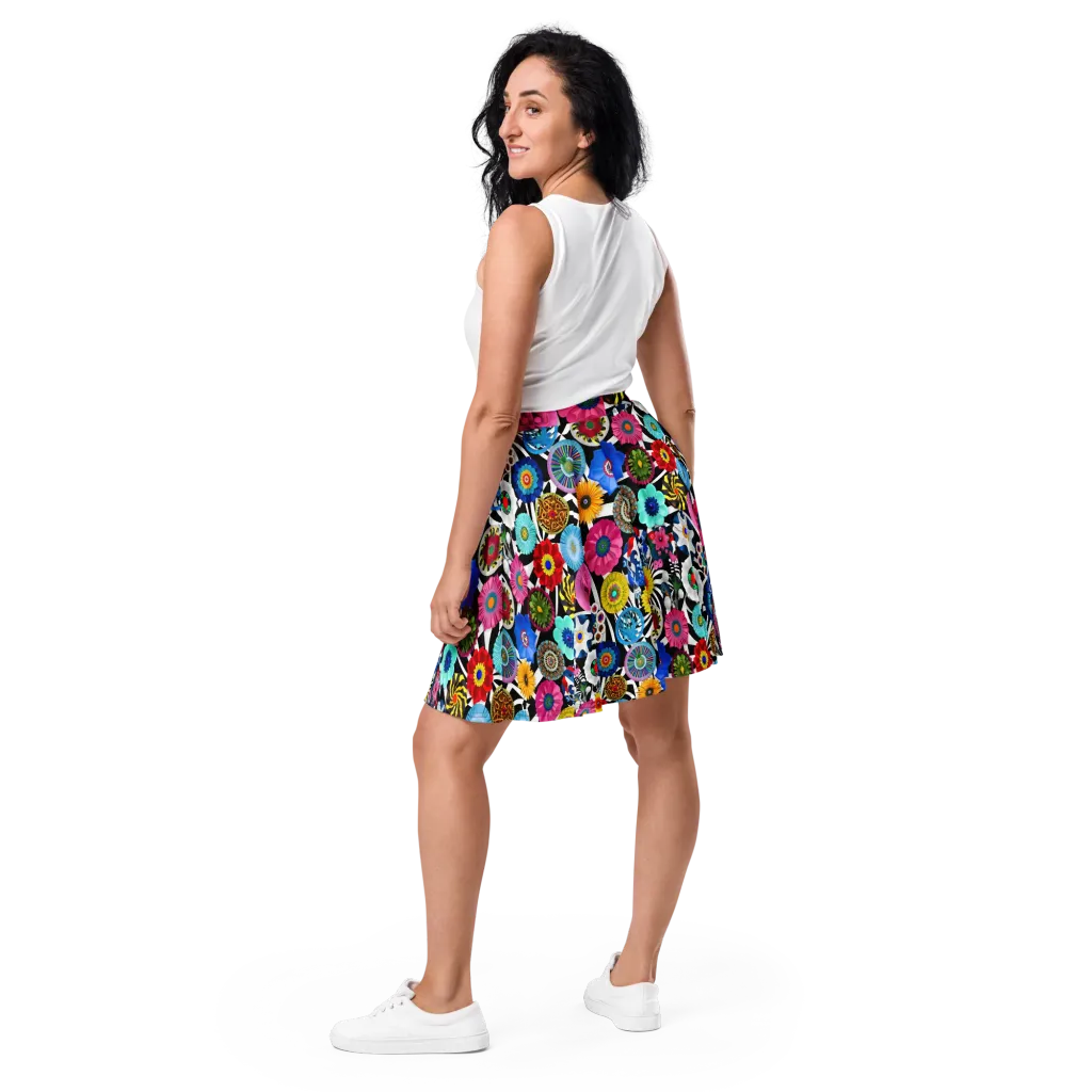 Chromatic Carnival on Skater Skirt — Back