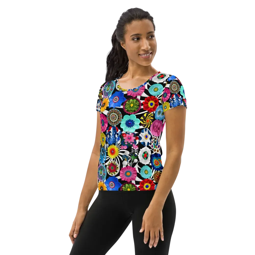 Chromatic Carnival on Women's Athletic T-Shirt — Left