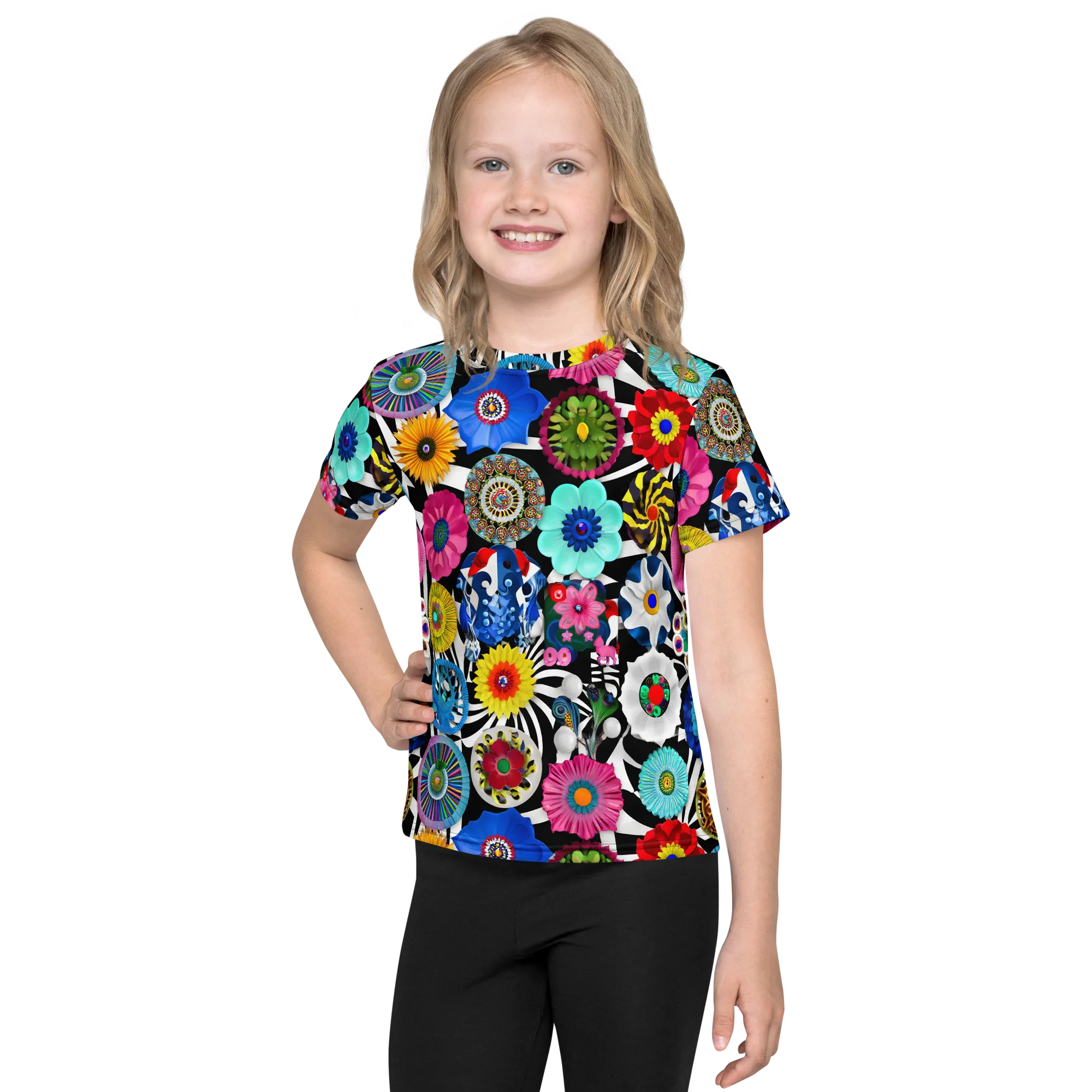 Chromatic Carnival on Kids Crew Neck T-Shirt — Front