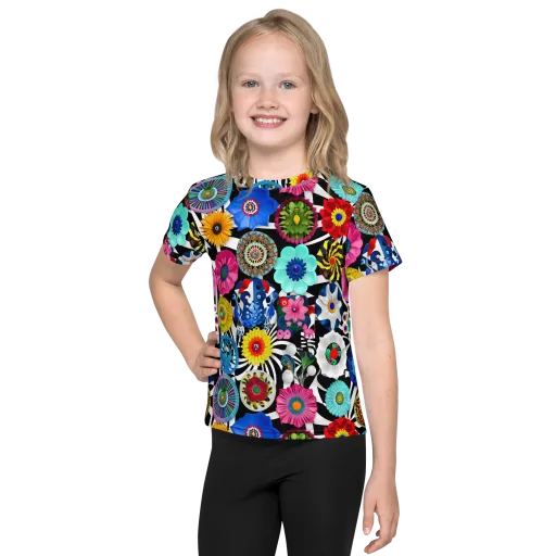 Chromatic Carnival on a Kids Crew Neck T-Shirt
