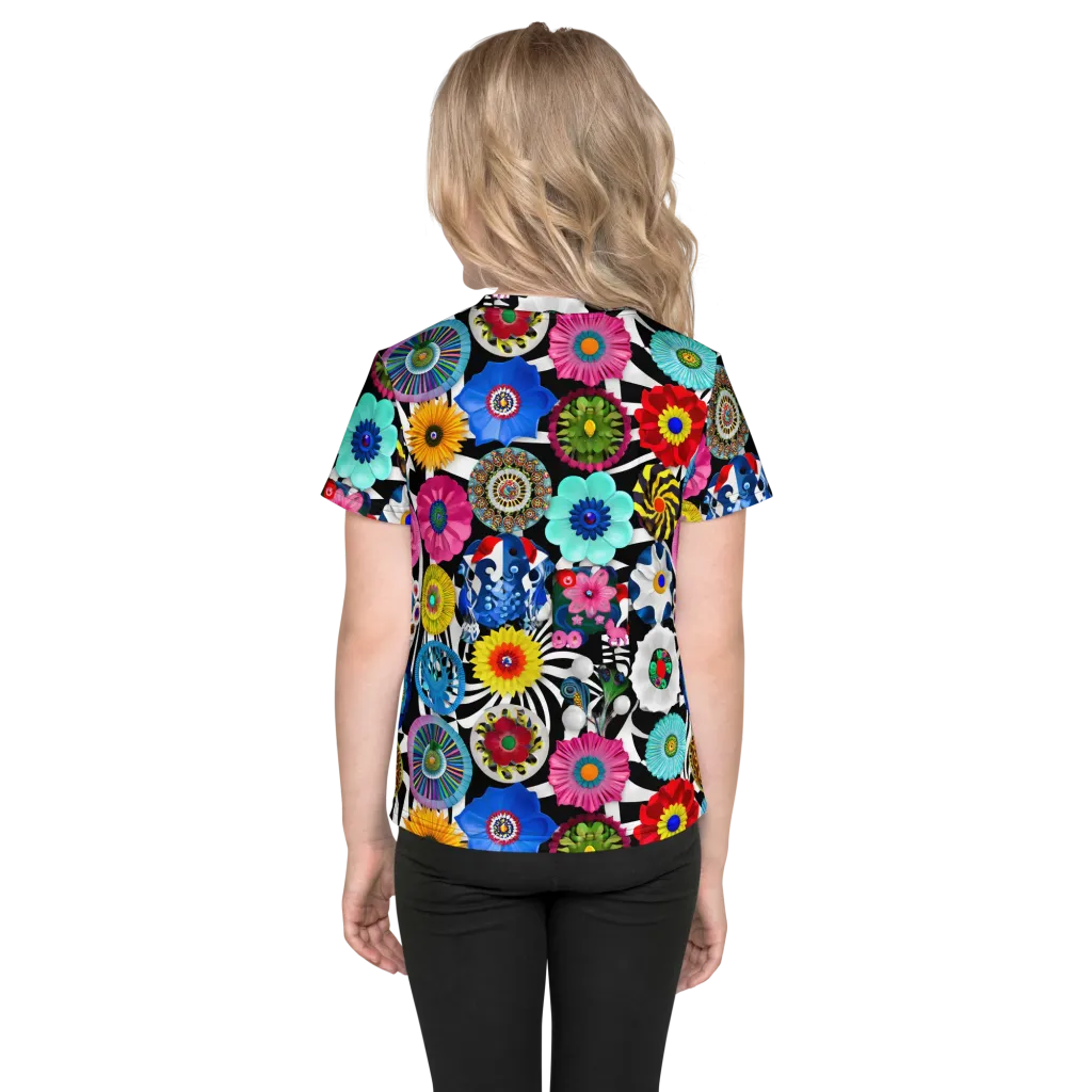 Chromatic Carnival on Kids Crew Neck T-Shirt — Back