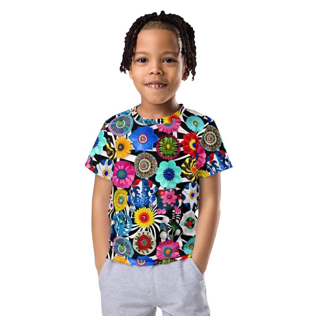 Chromatic Carnival on Kids Crew Neck T-Shirt — Front