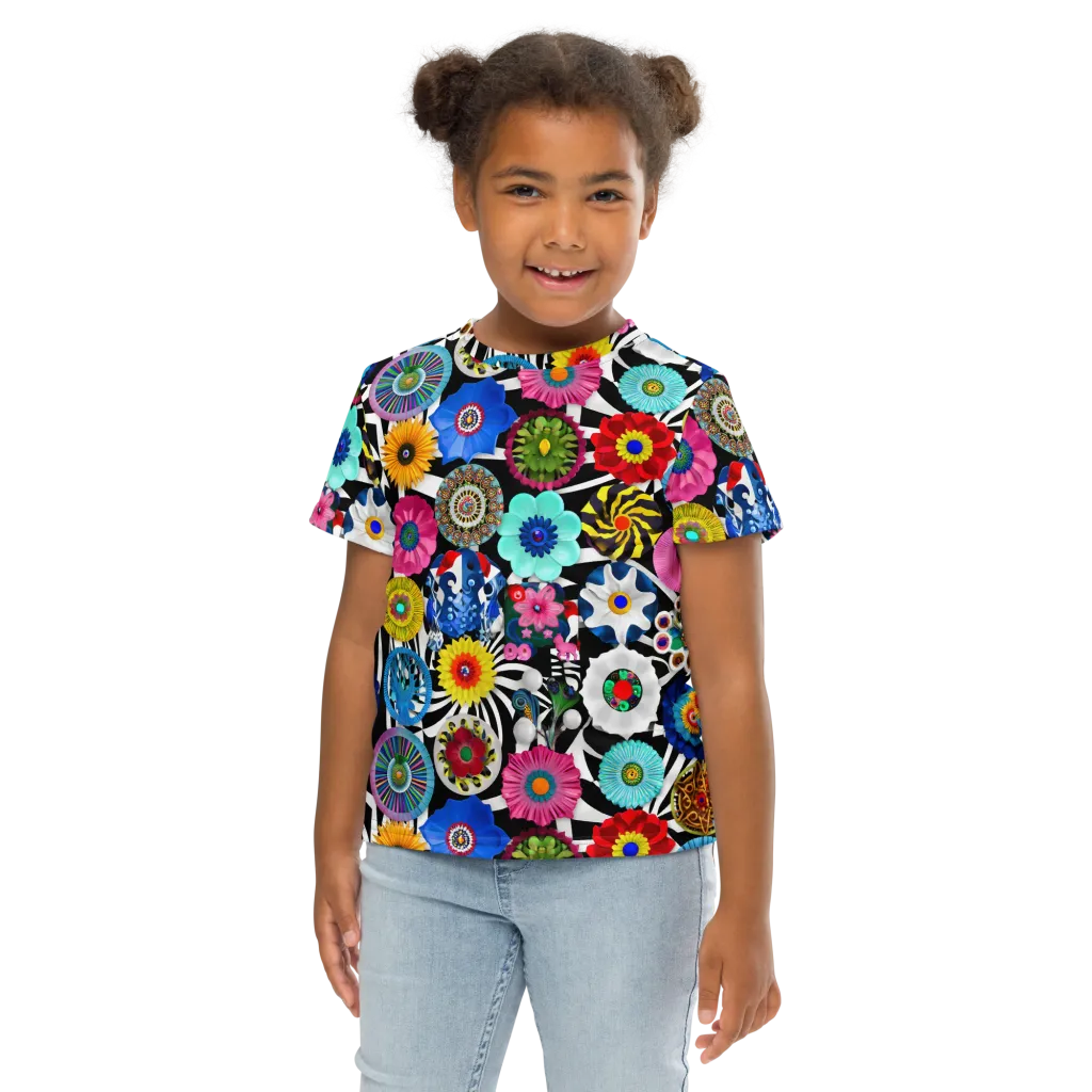 Chromatic Carnival on Kids Crew Neck T-Shirt — Front