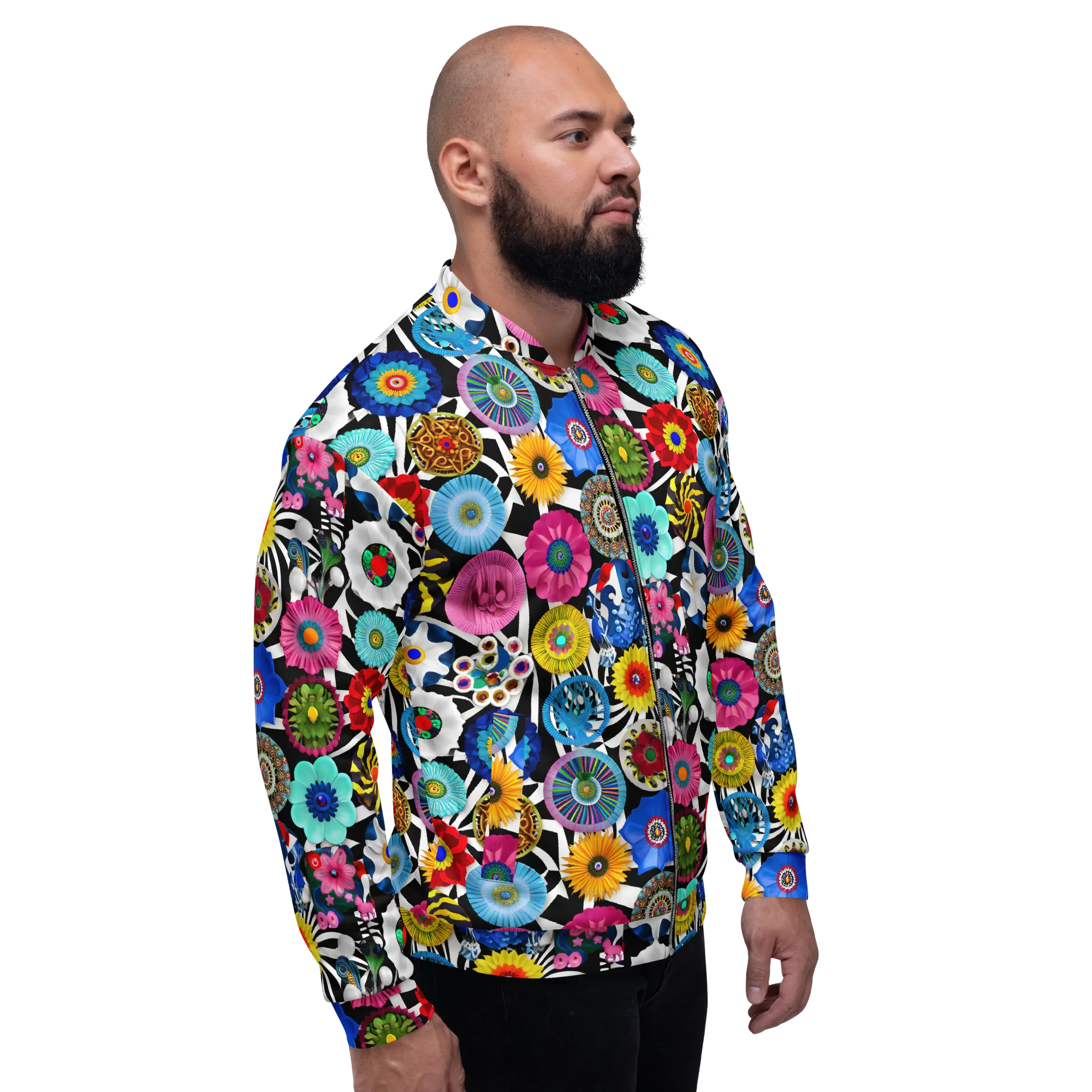 Chromatic Carnival on Bomber Jacket — Right